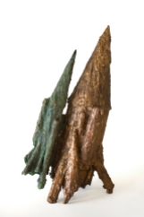Two Projectiles, Patinated bronze, 2014