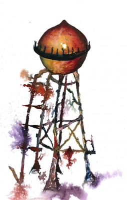 The Tower, Watercolour and ink on paper, 2015
