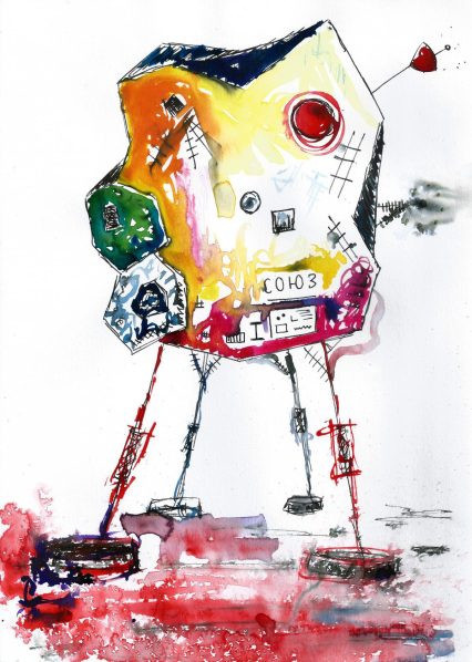 Soyuz, Watercolour and ink on paper, 2015